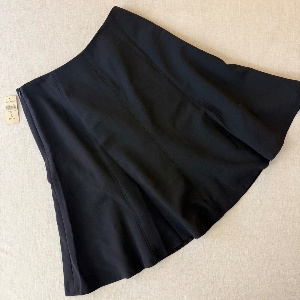 Coldwater Creek Black Fit and Flare Woven Skirt Size 8 NWT
